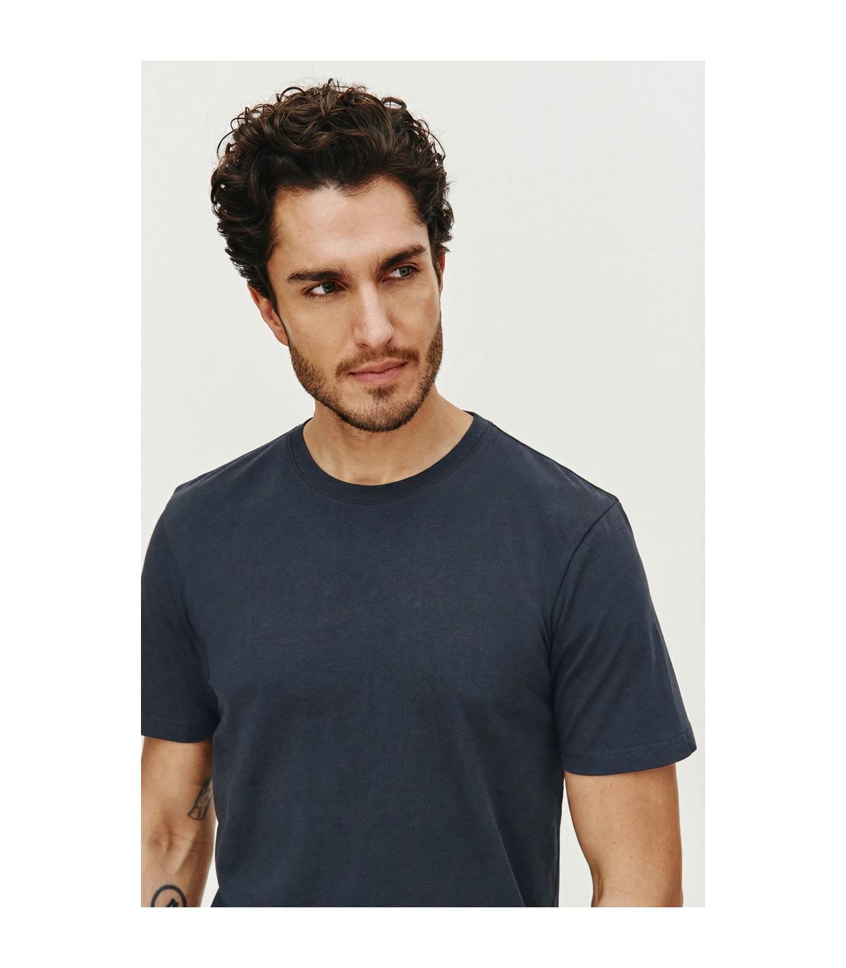 GRANATOWY T-SHIRT MĘSKI ADO