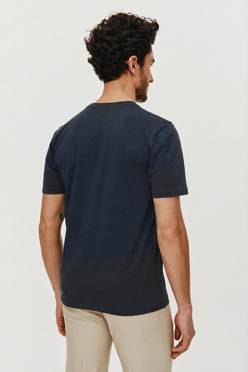 GRANATOWY T-SHIRT MĘSKI ADO