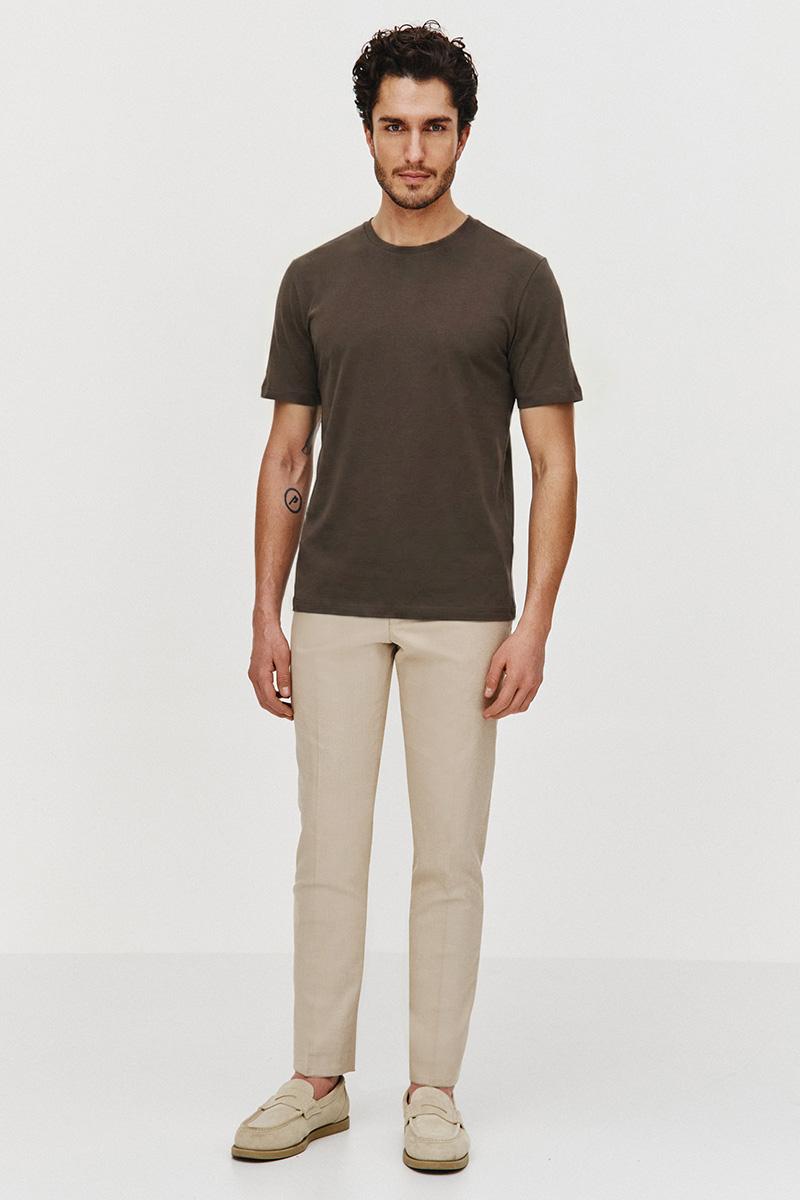 BRĄZOWY T-SHIRT MĘSKI ADO