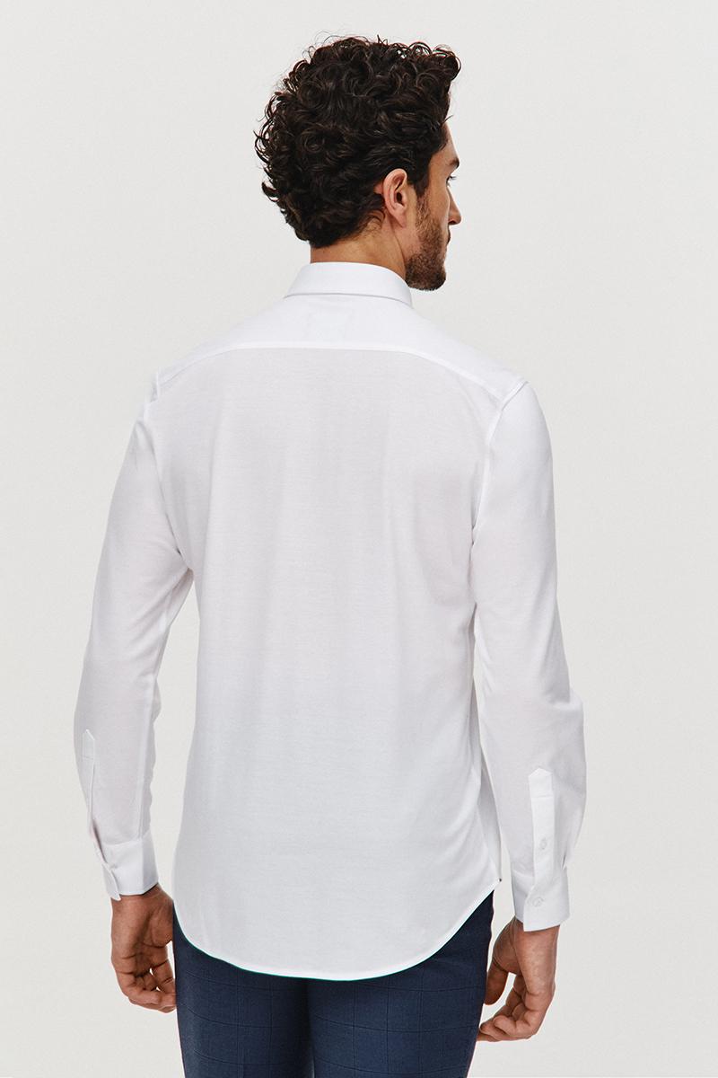 BIAŁA KOSZULA DZIANINOWA MĘSKA COMFORT