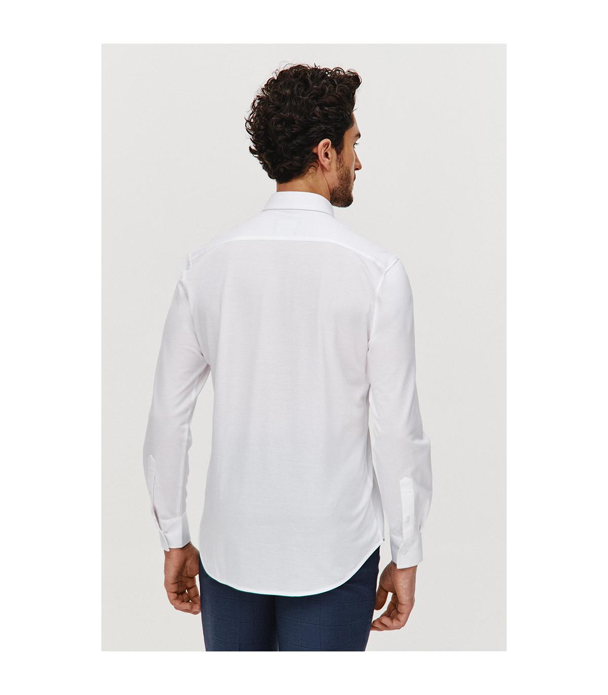 BIAŁA KOSZULA DZIANINOWA MĘSKA COMFORT