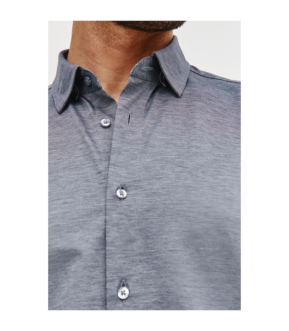 CIEMNONIEBIESKA KOSZULA DZIANINOWA MĘSKA COMFO