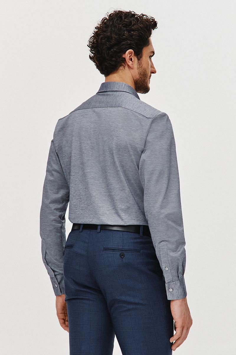 CIEMNONIEBIESKA KOSZULA DZIANINOWA MĘSKA COMFO