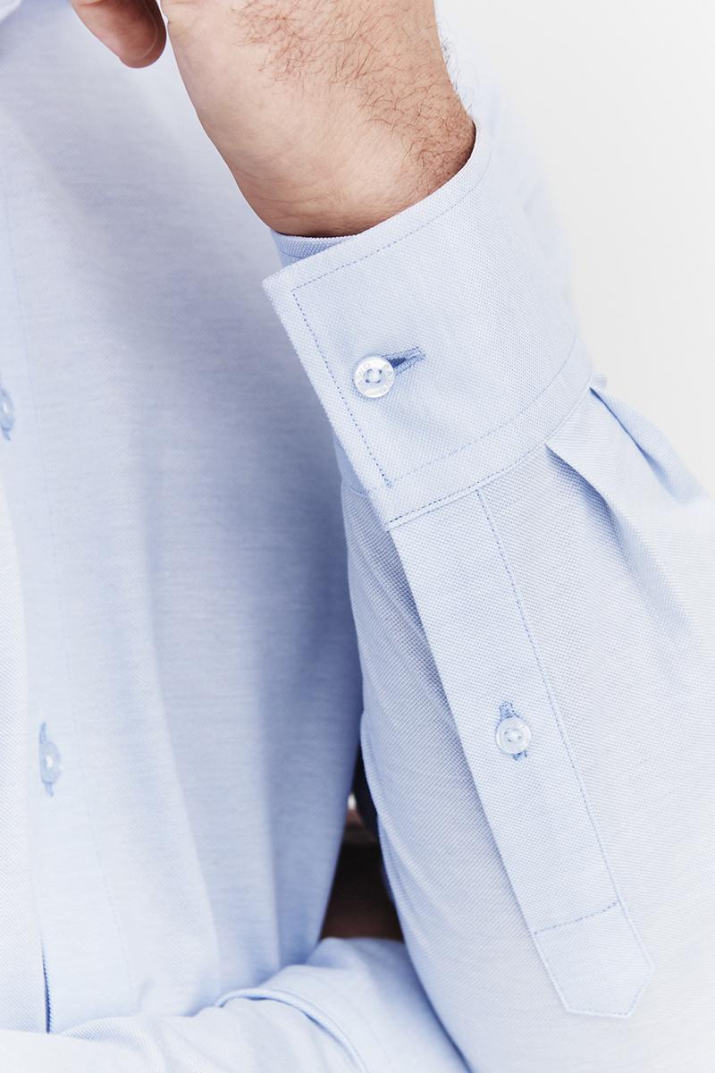 BŁĘKITNA  KOSZULA DZIANINOWA MĘSKA COMFORT