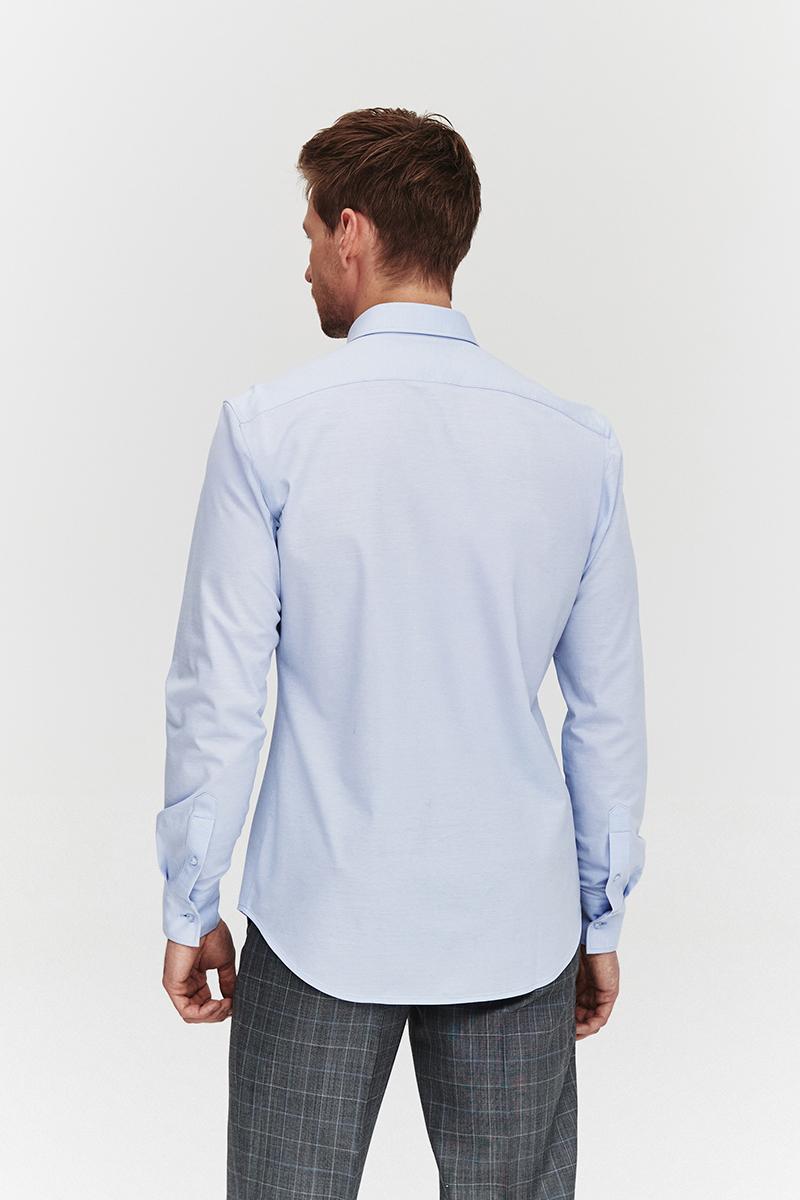 BŁĘKITNA  KOSZULA DZIANINOWA MĘSKA COMFORT