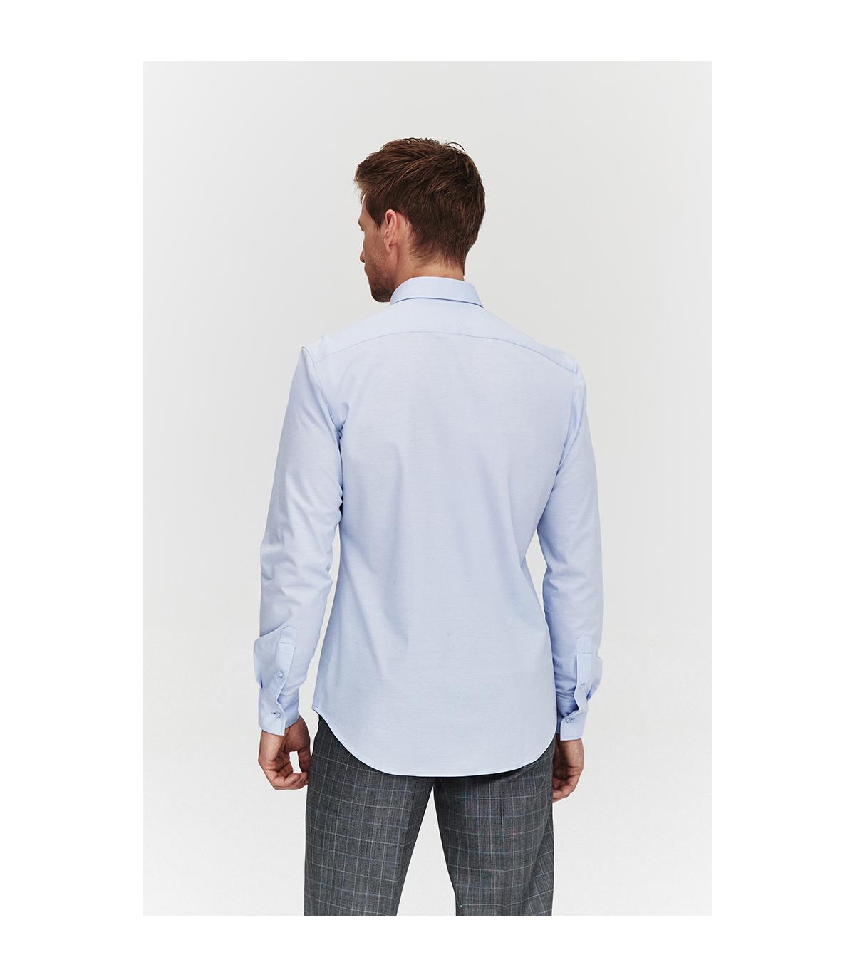 BŁĘKITNA  KOSZULA DZIANINOWA MĘSKA COMFORT