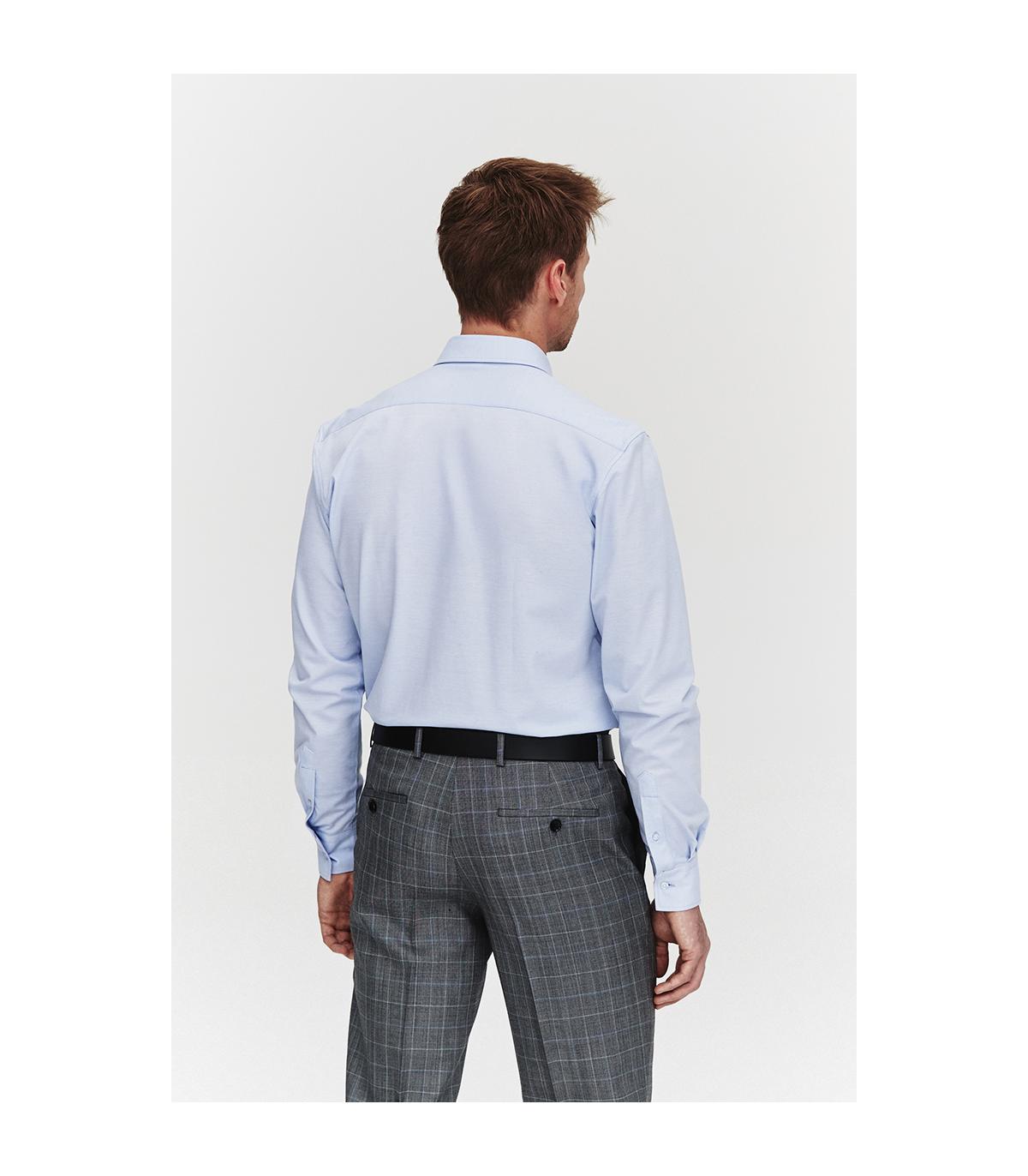 BŁĘKITNA  KOSZULA DZIANINOWA MĘSKA COMFORT