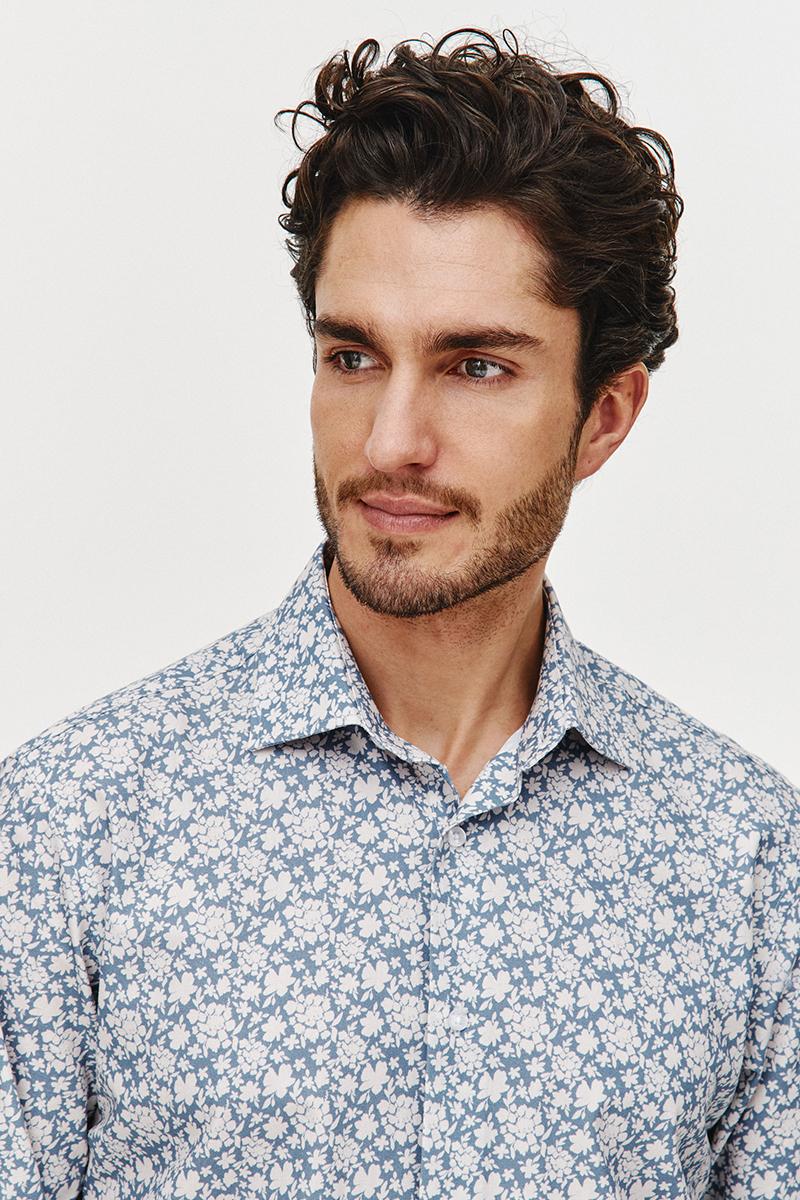 BŁĘKITNA KOSZULA MĘSKA FLOS SLIM