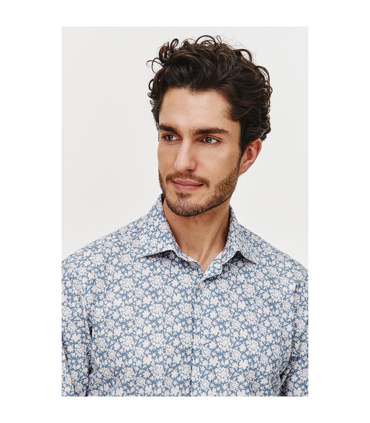 BŁĘKITNA KOSZULA MĘSKA FLOS SLIM