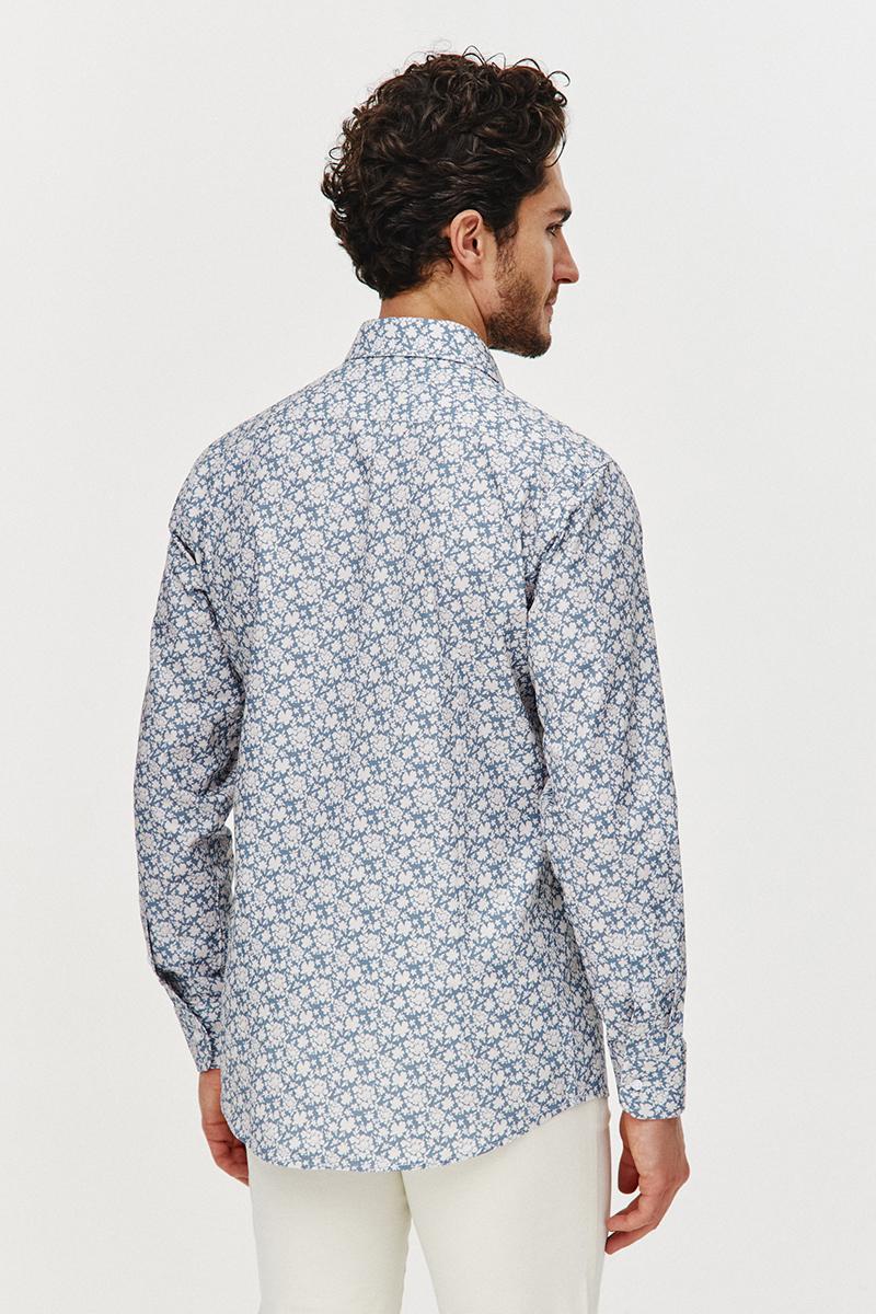 BŁĘKITNA KOSZULA MĘSKA FLOS SLIM