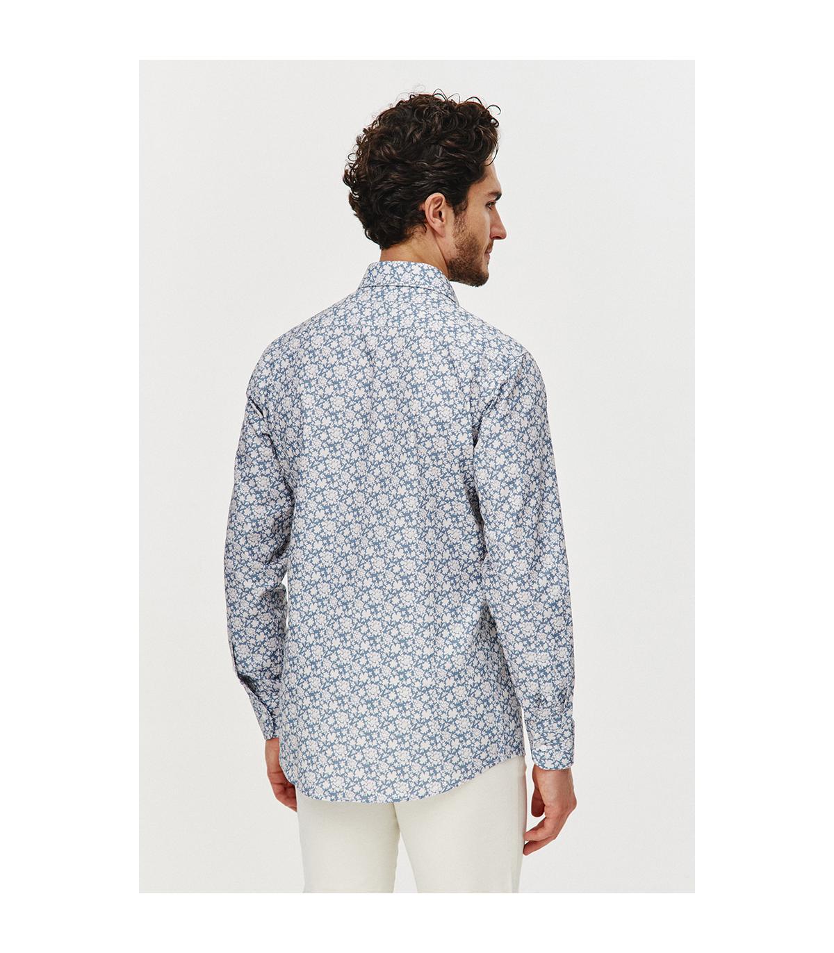 BŁĘKITNA KOSZULA MĘSKA FLOS SLIM