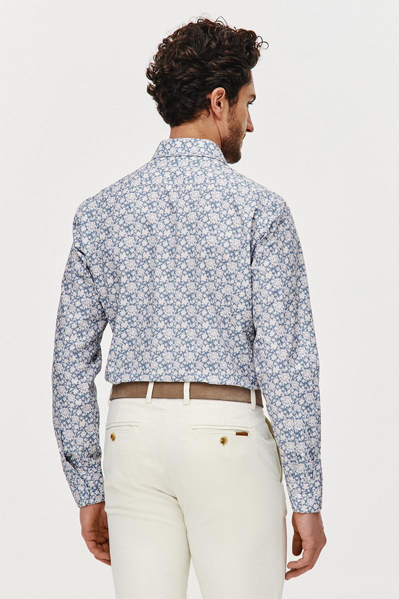 BŁĘKITNA KOSZULA MĘSKA FLOS SLIM