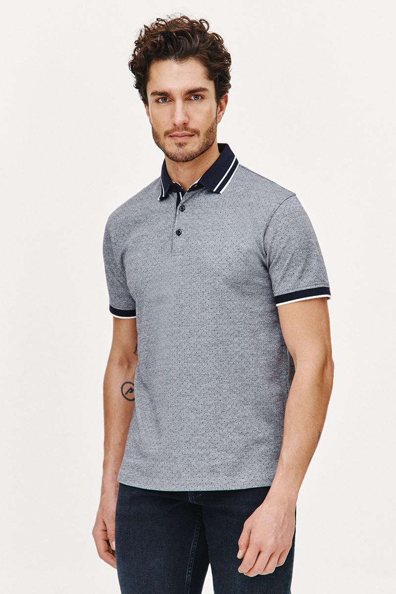 GRANATOWE POLO MĘSKIE RONS