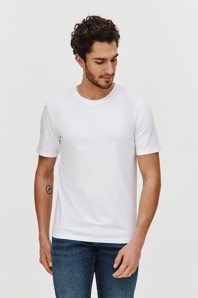 BIAŁY T-SHIRT MĘSKI BASIC ROUNDNECK