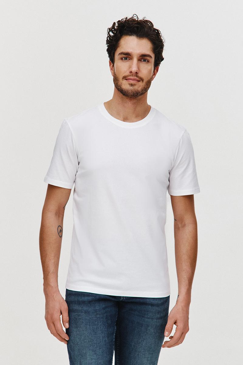 BIAŁY T-SHIRT MĘSKI BASIC ROUNDNECK