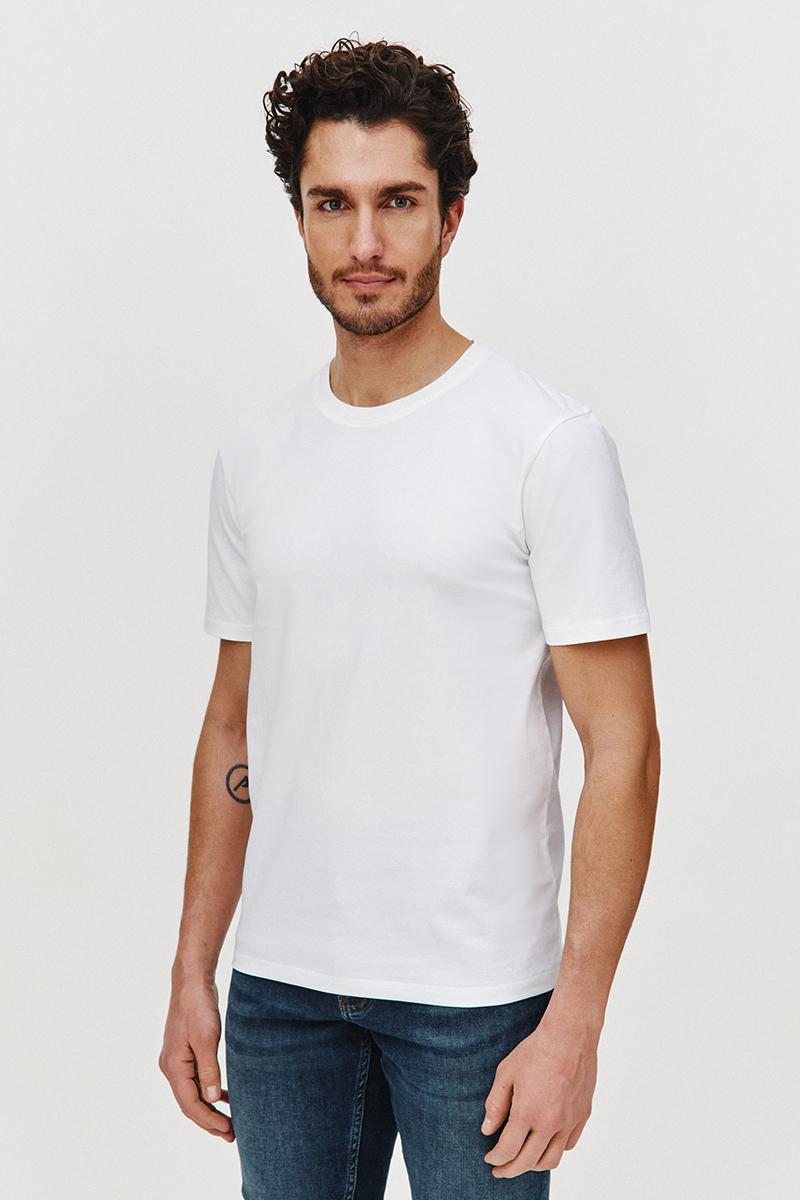 BIAŁY T-SHIRT MĘSKI BASIC ROUNDNECK