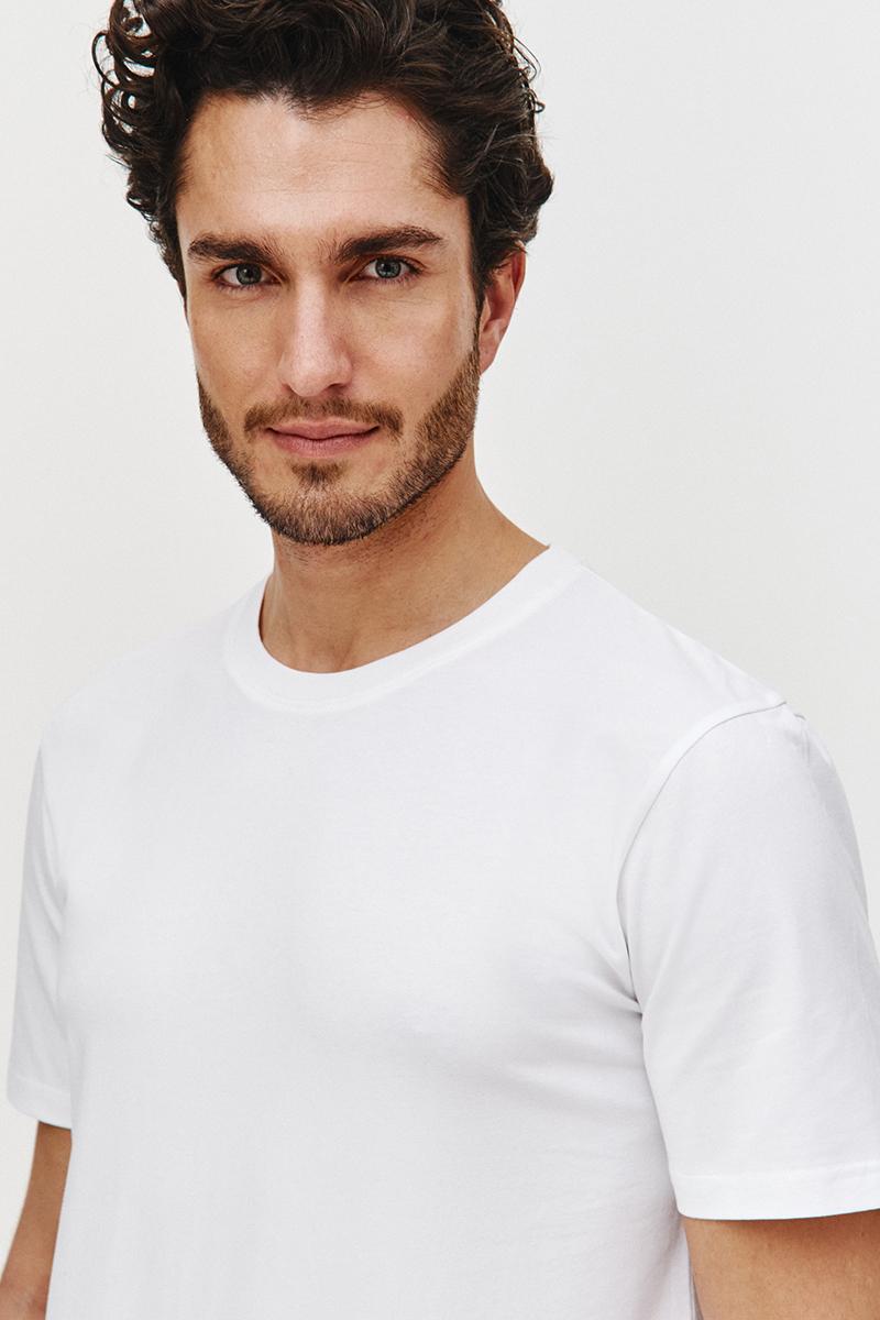 BIAŁY T-SHIRT MĘSKI BASIC ROUNDNECK