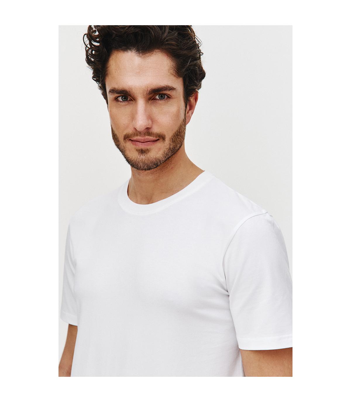 BIAŁY T-SHIRT MĘSKI BASIC ROUNDNECK