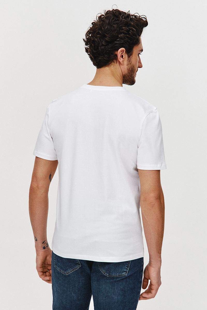 BIAŁY T-SHIRT MĘSKI BASIC ROUNDNECK
