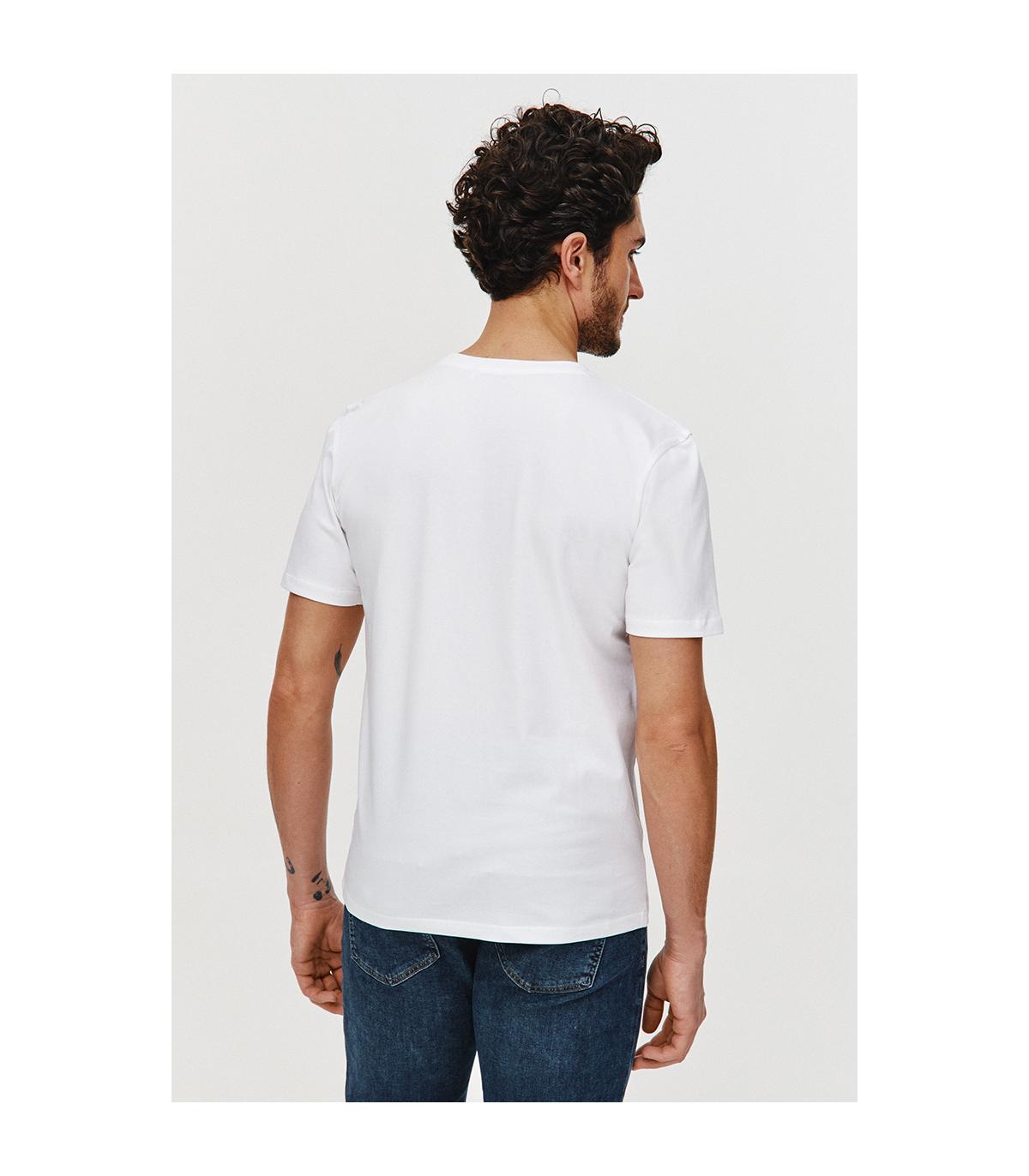 BIAŁY T-SHIRT MĘSKI BASIC ROUNDNECK