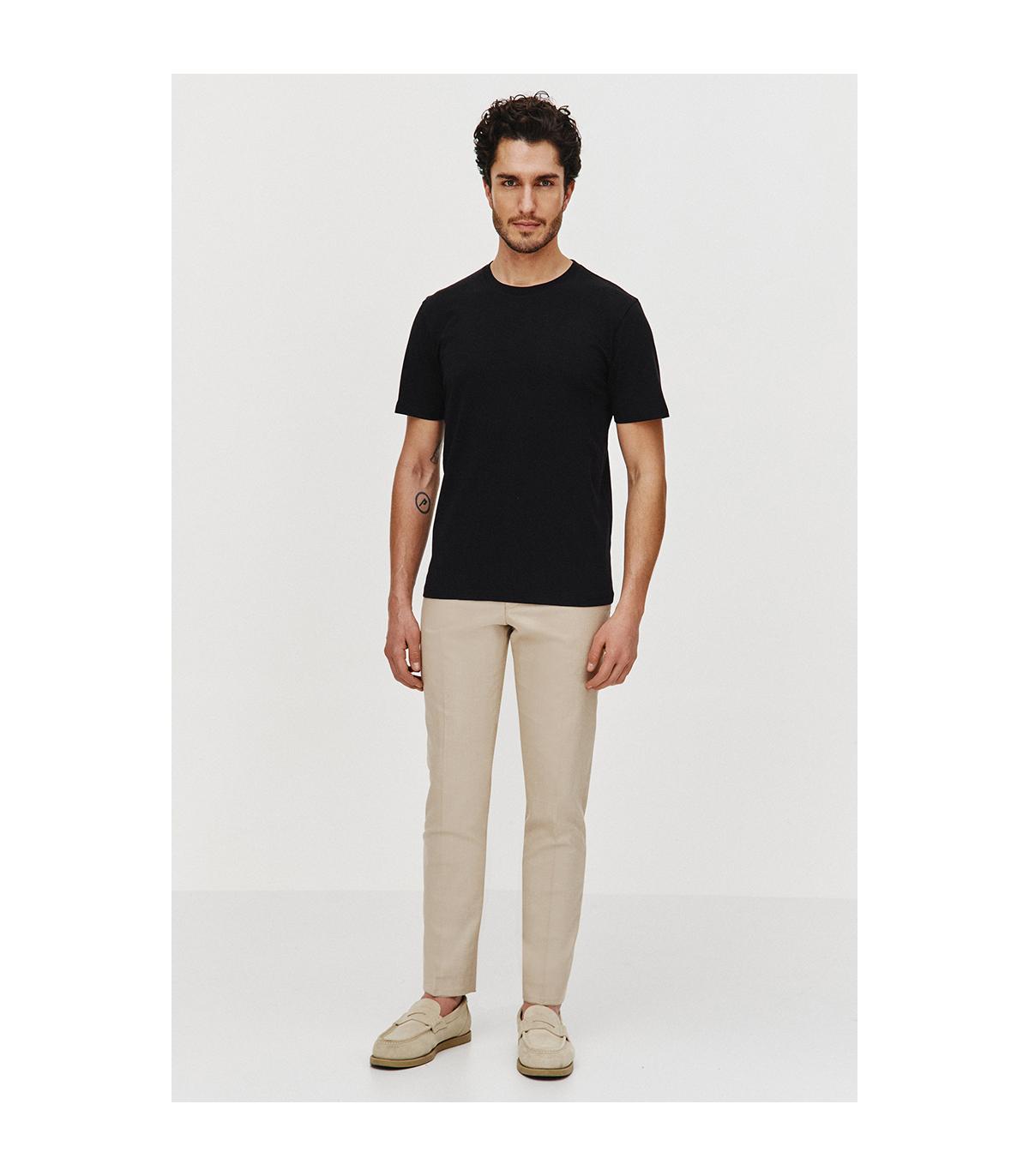 CZARNY T-SHIRT MĘSKI BASIC ROUNDNECK