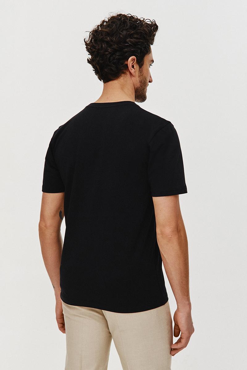 CZARNY T-SHIRT MĘSKI BASIC ROUNDNECK