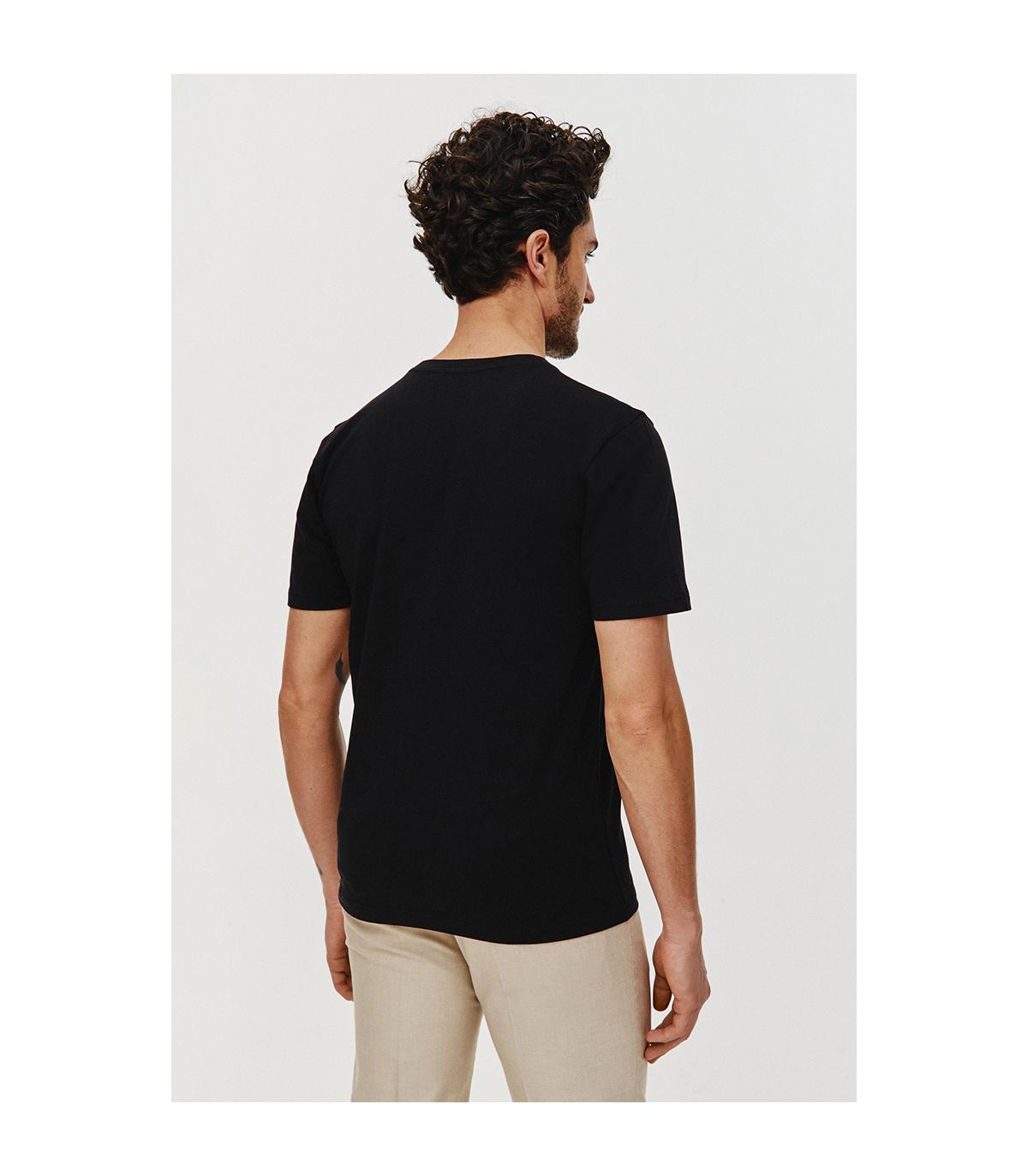 CZARNY T-SHIRT MĘSKI BASIC ROUNDNECK