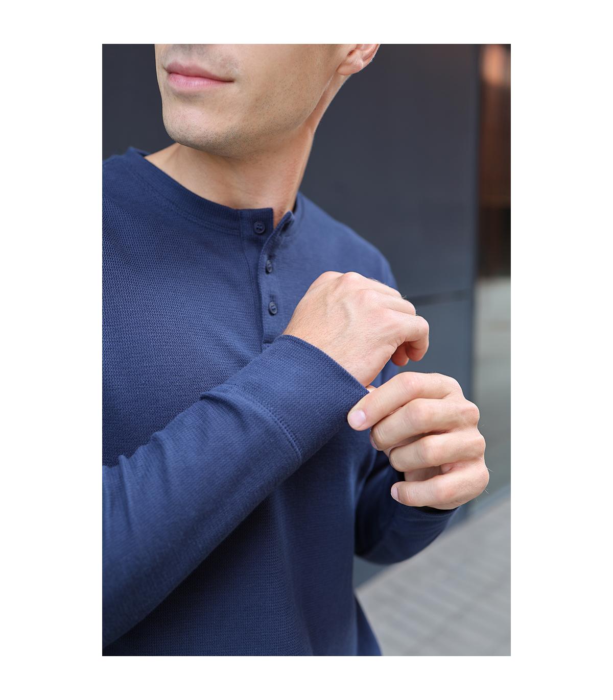 GRANATOWY LONGSLEEVE MĘSKI RISKO