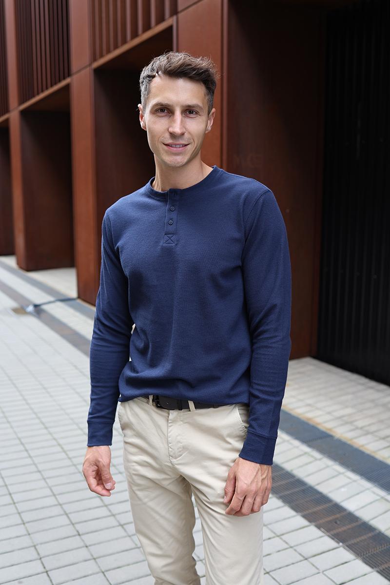 GRANATOWY LONGSLEEVE MĘSKI RISKO