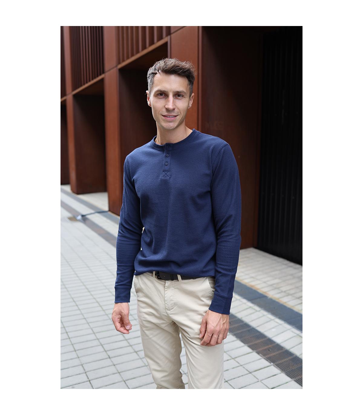 GRANATOWY LONGSLEEVE MĘSKI RISKO