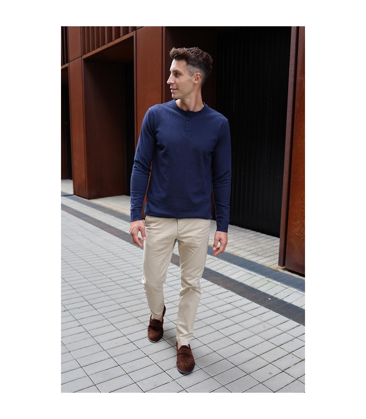 GRANATOWY LONGSLEEVE MĘSKI RISKO