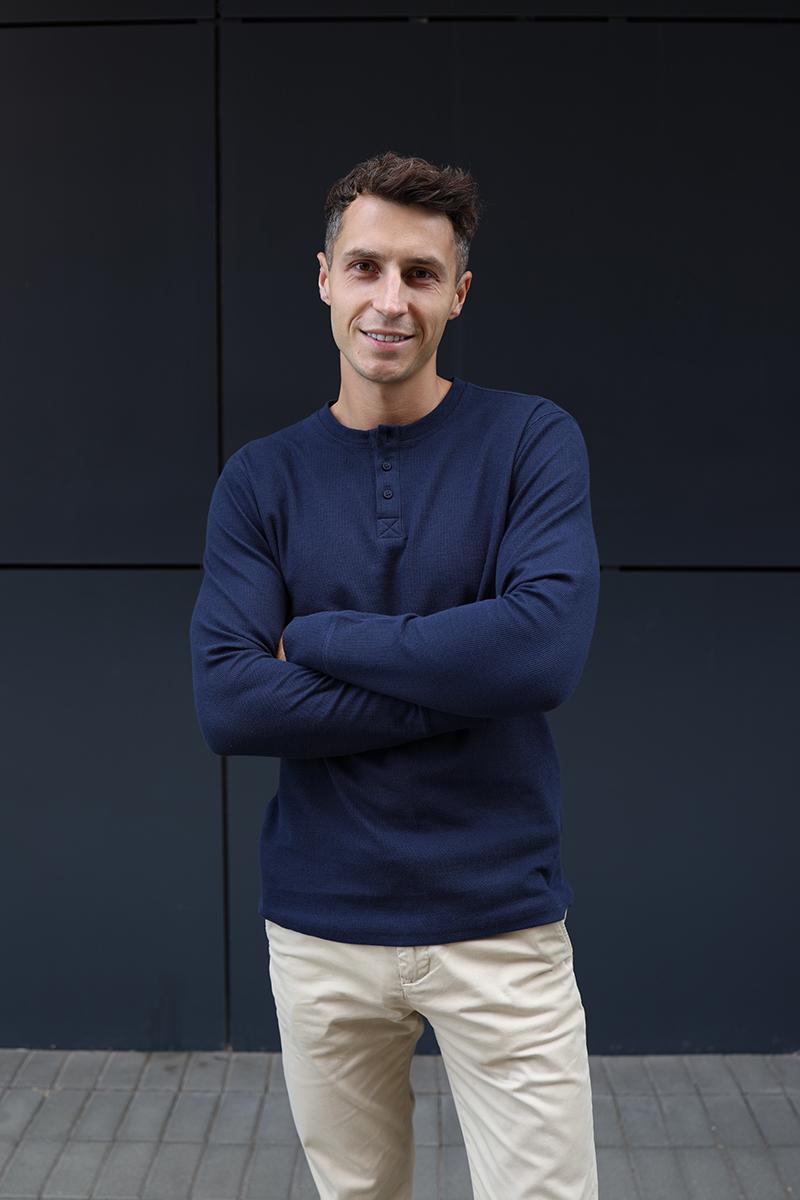 GRANATOWY LONGSLEEVE MĘSKI RISKO