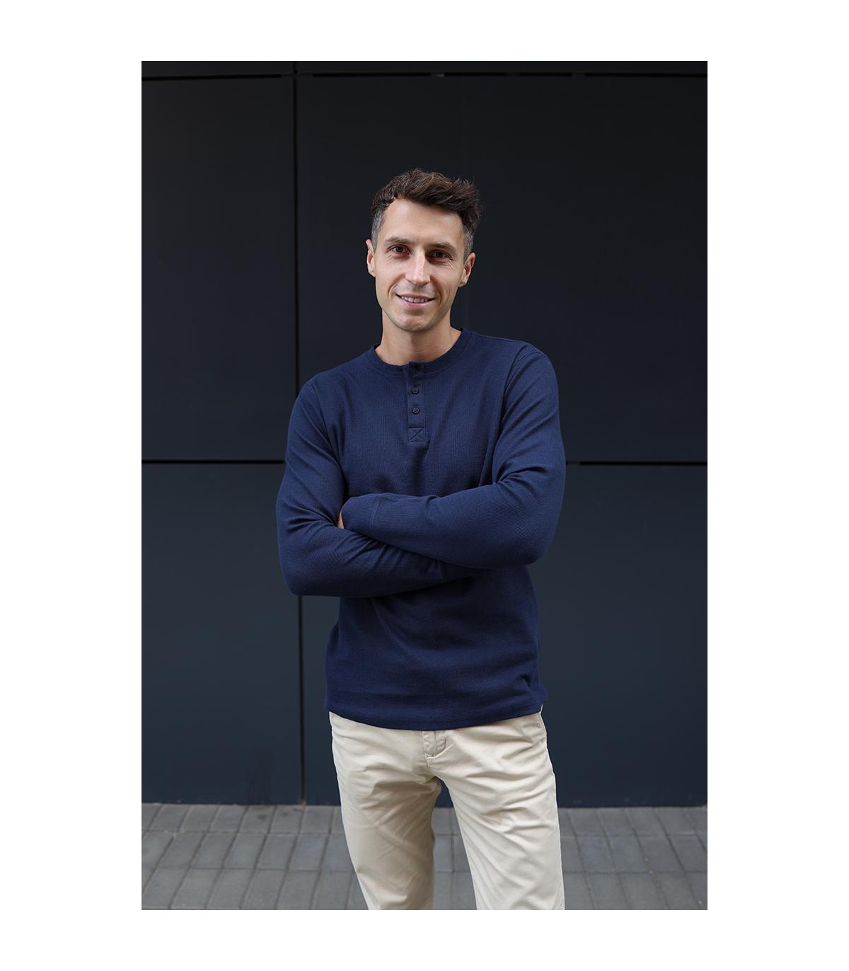GRANATOWY LONGSLEEVE MĘSKI RISKO