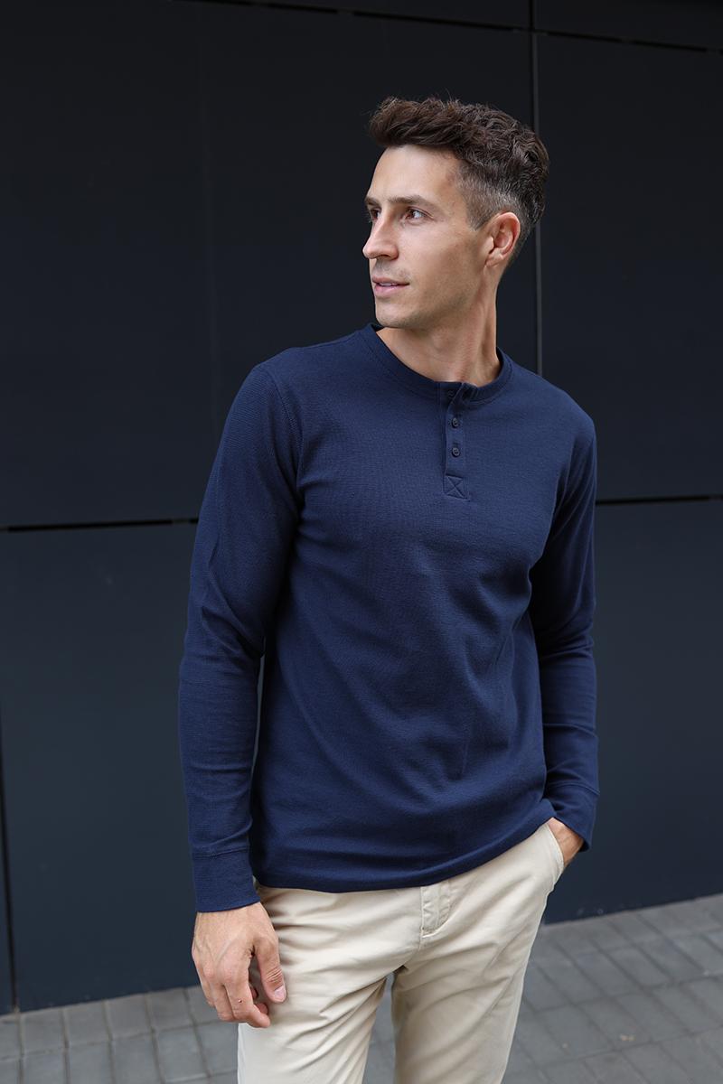 GRANATOWY LONGSLEEVE MĘSKI RISKO