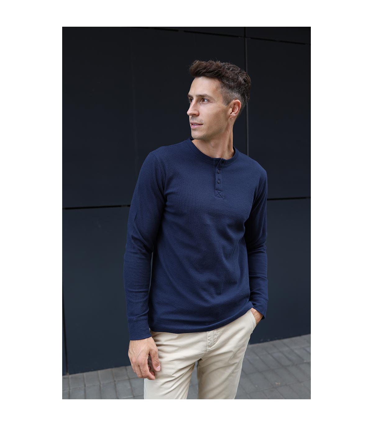 GRANATOWY LONGSLEEVE MĘSKI RISKO