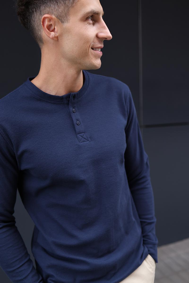 GRANATOWY LONGSLEEVE MĘSKI RISKO