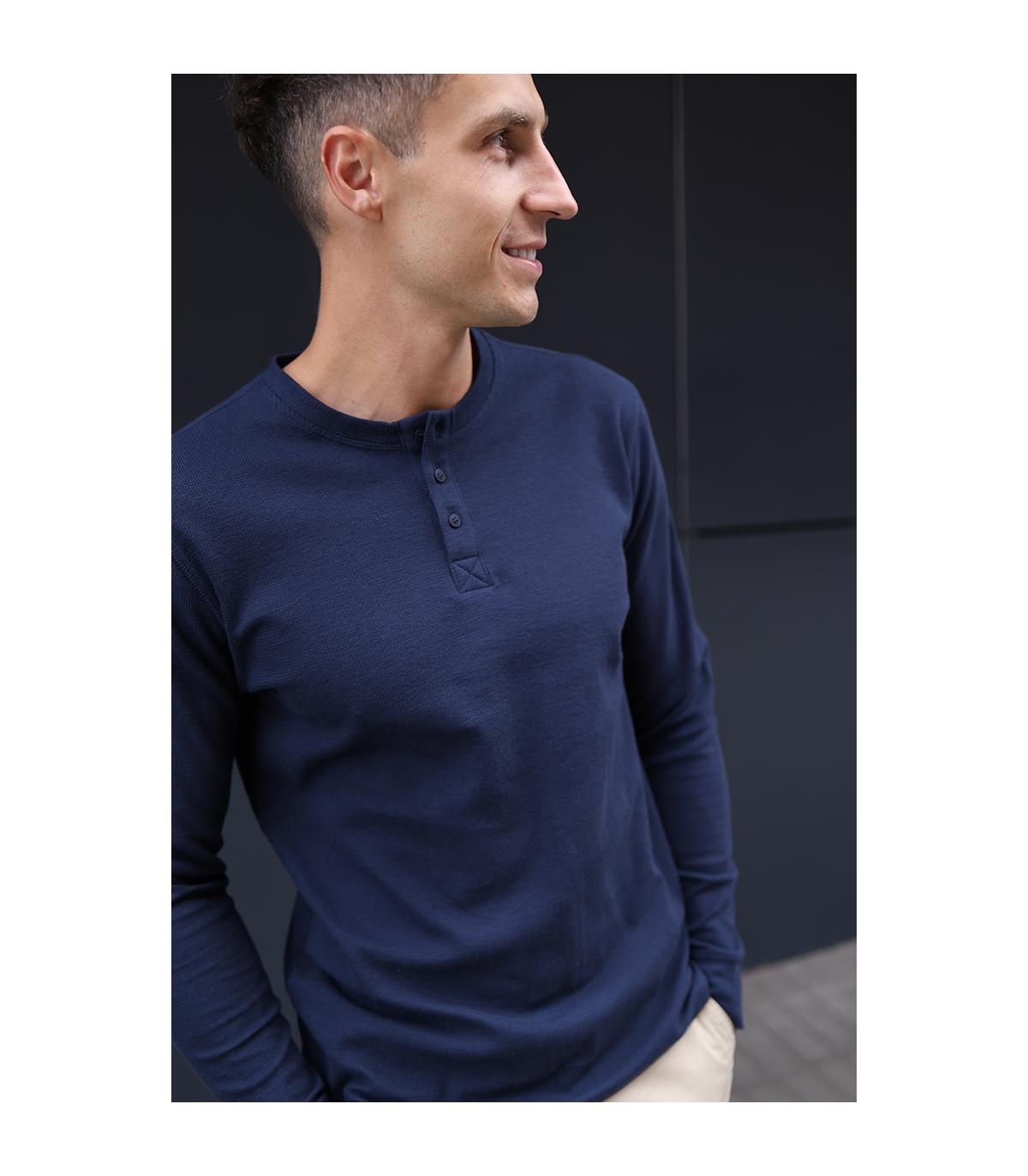 GRANATOWY LONGSLEEVE MĘSKI RISKO