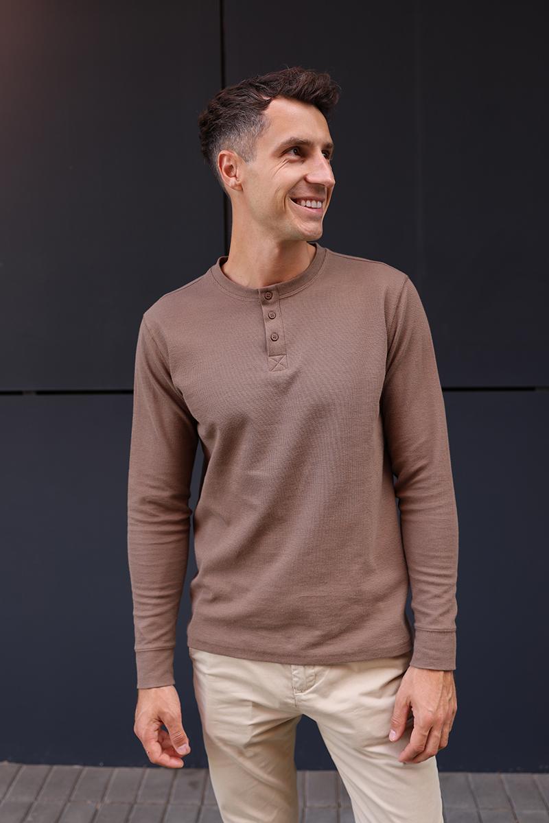 CIEMNOBEŻOWY LONGSLEEVE MĘSKI RISKO