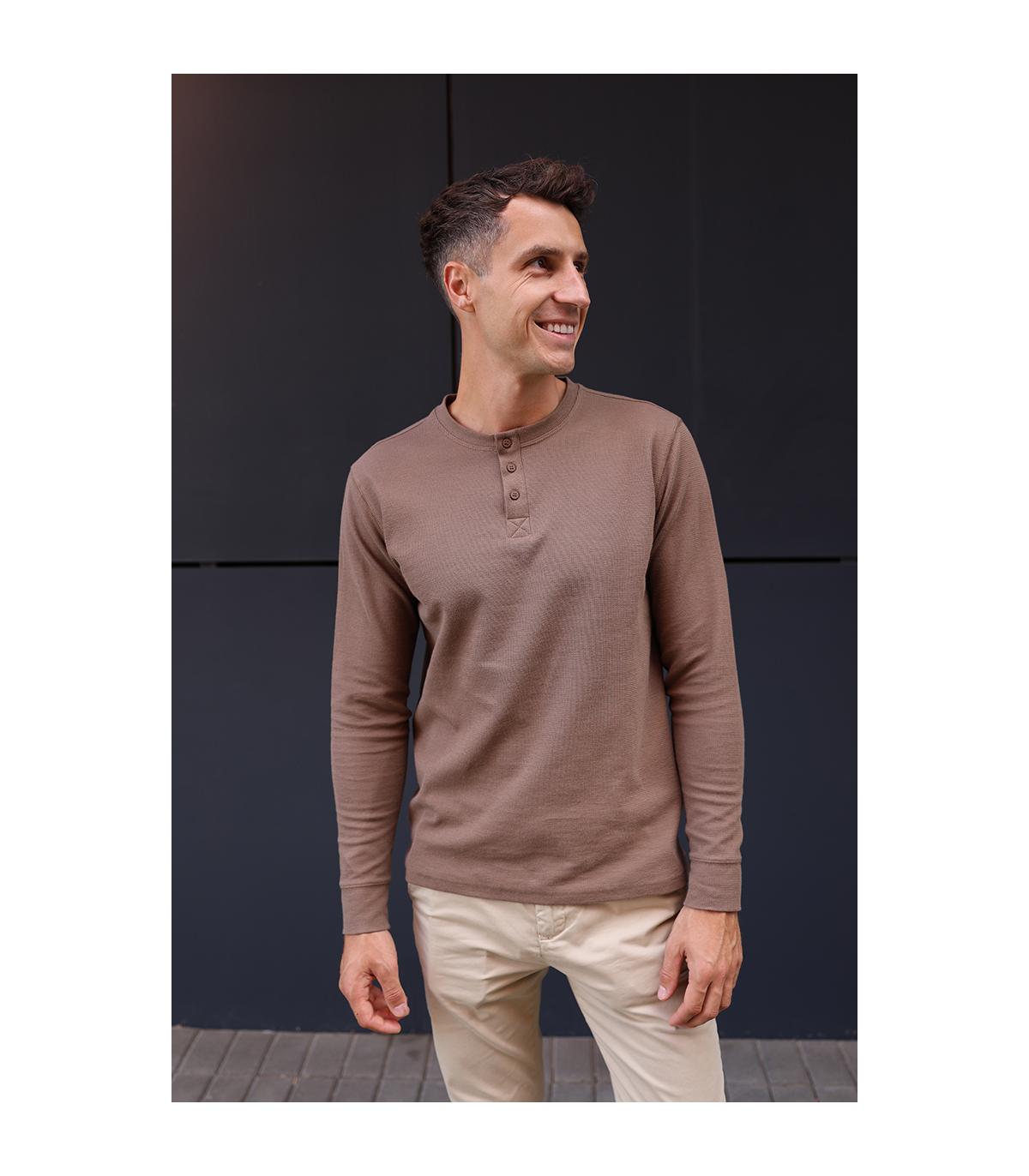 CIEMNOBEŻOWY LONGSLEEVE MĘSKI RISKO