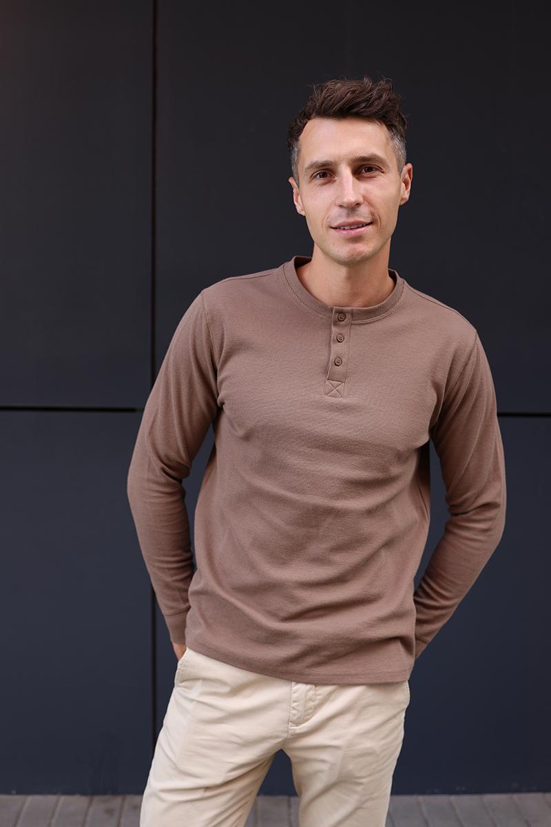 CIEMNOBEŻOWY LONGSLEEVE MĘSKI RISKO
