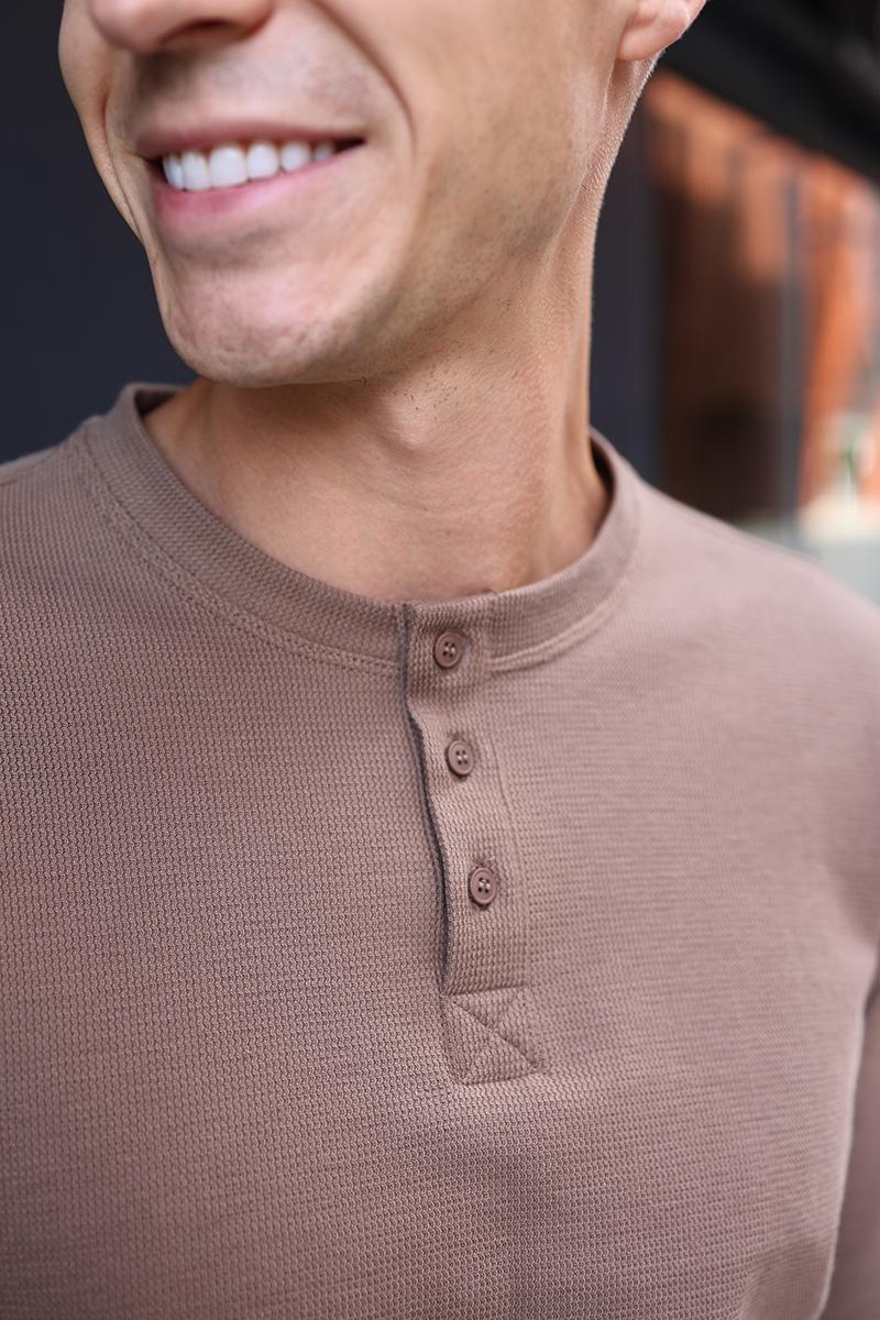 CIEMNOBEŻOWY LONGSLEEVE MĘSKI RISKO