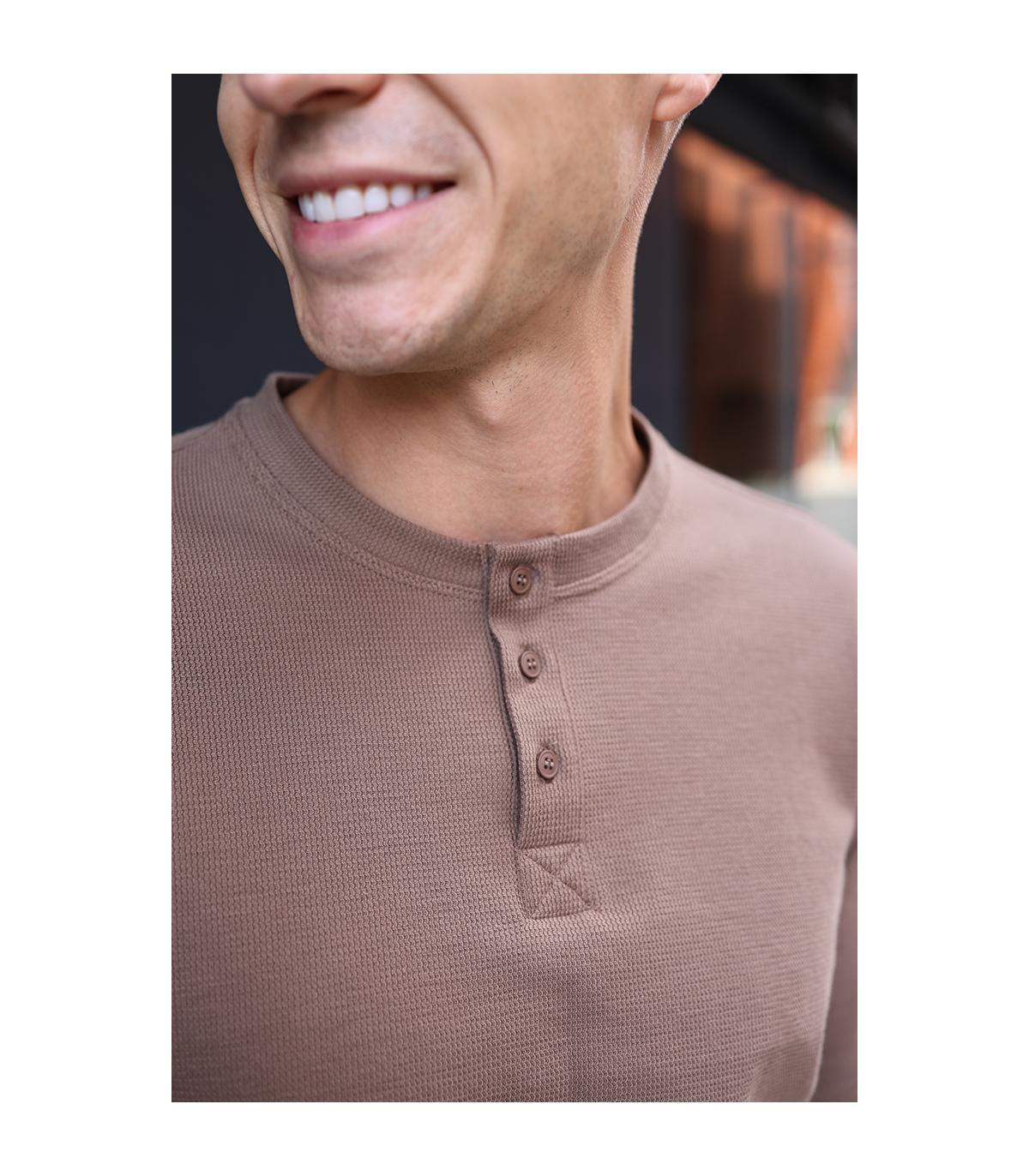 CIEMNOBEŻOWY LONGSLEEVE MĘSKI RISKO