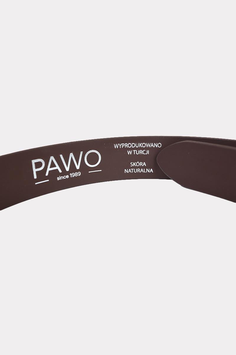 PASEK 3,5 CM BRĄZOWO-WIŚNIOWY