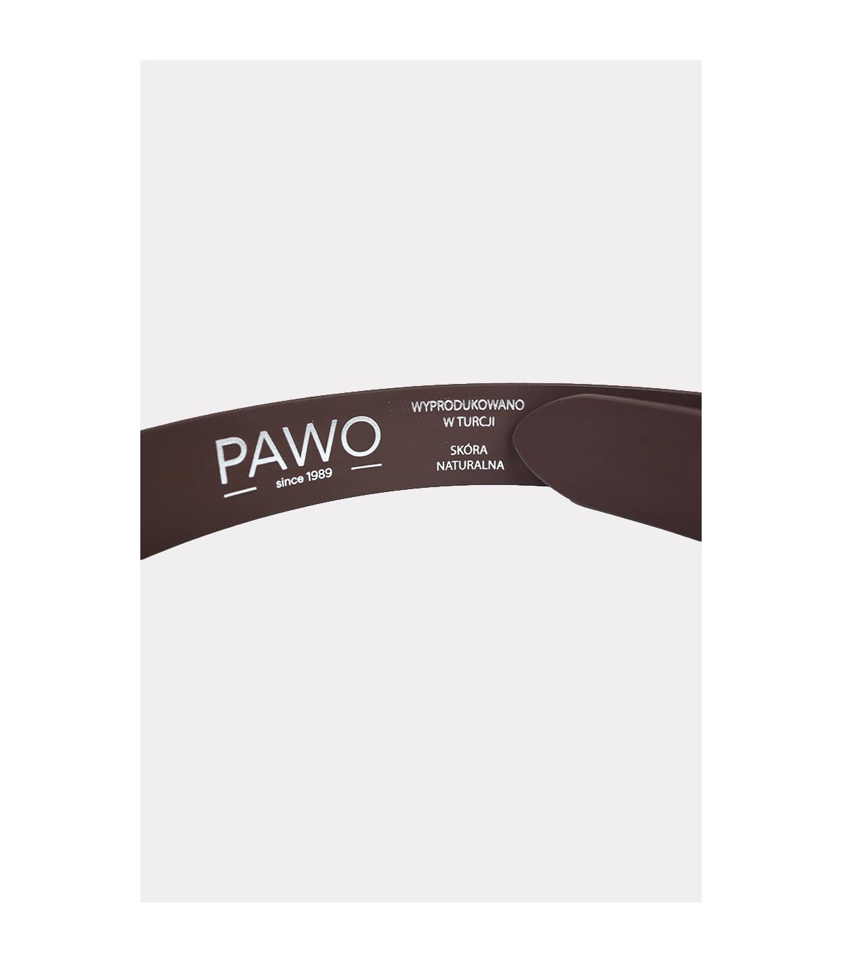 PASEK 3,5 CM BRĄZOWO-WIŚNIOWY