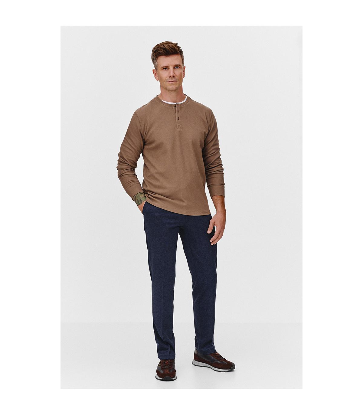 CIEMNOBEŻOWY LONGSLEEVE MĘSKI RISKO