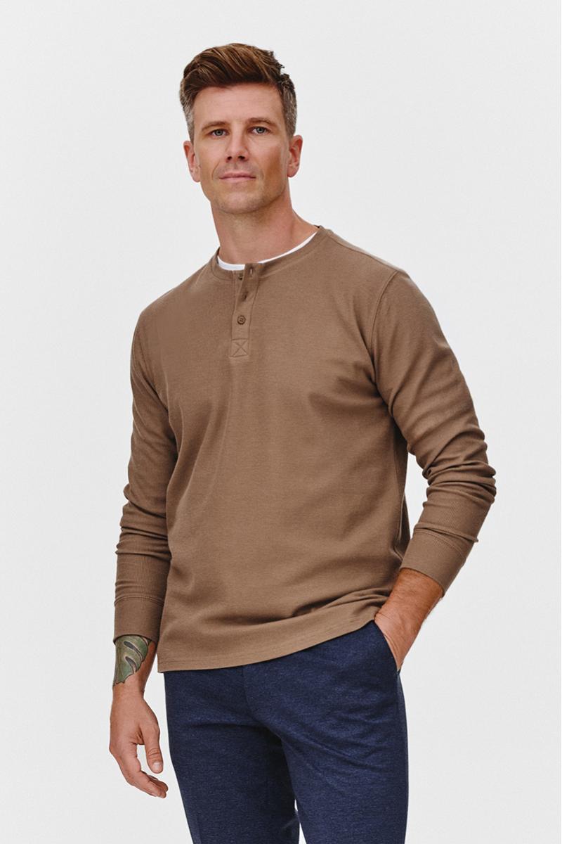 CIEMNOBEŻOWY LONGSLEEVE MĘSKI RISKO