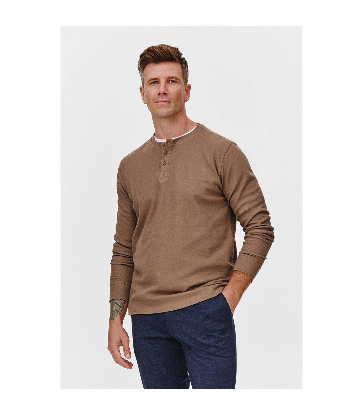 CIEMNOBEŻOWY LONGSLEEVE MĘSKI RISKO