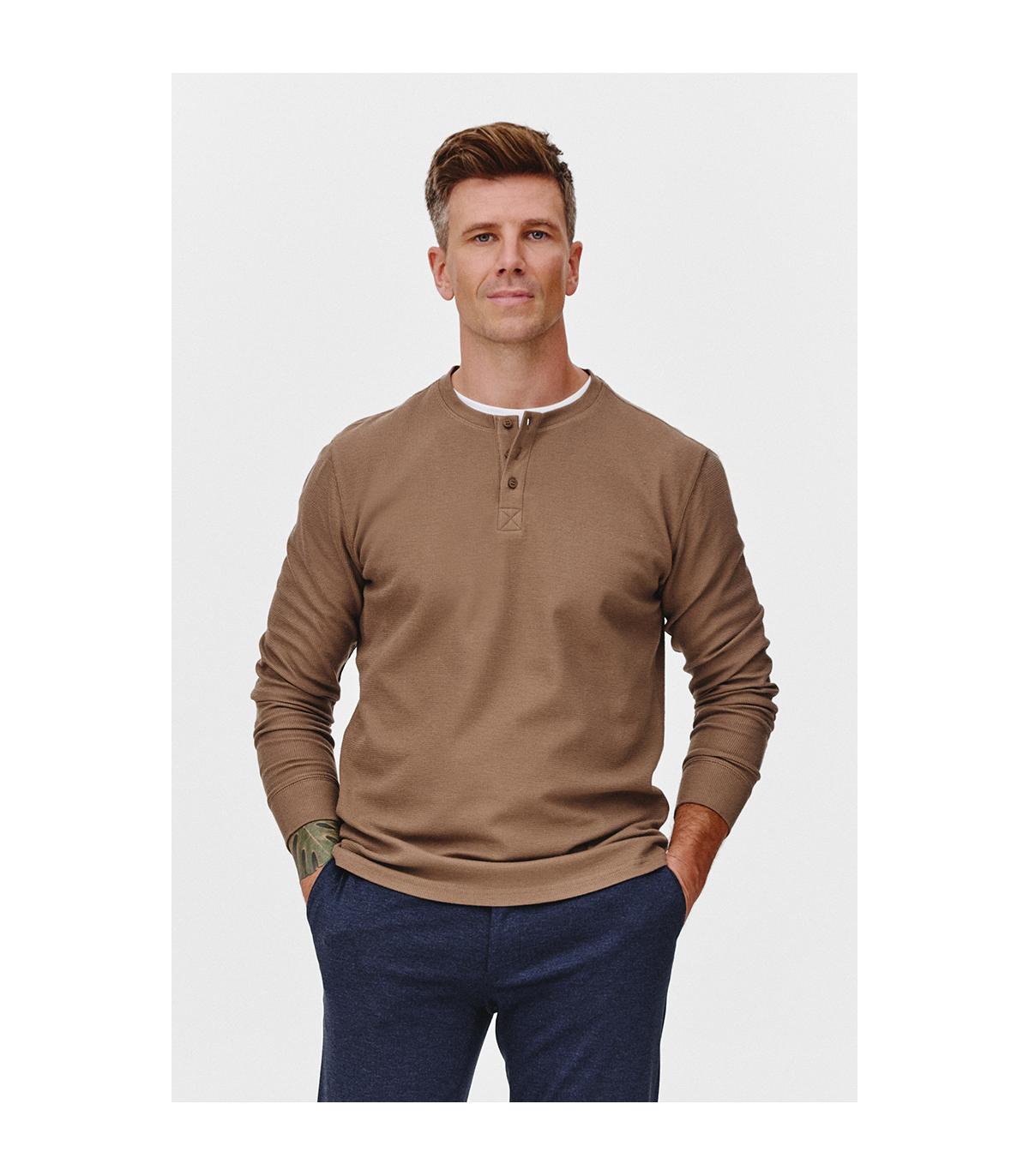 CIEMNOBEŻOWY LONGSLEEVE MĘSKI RISKO