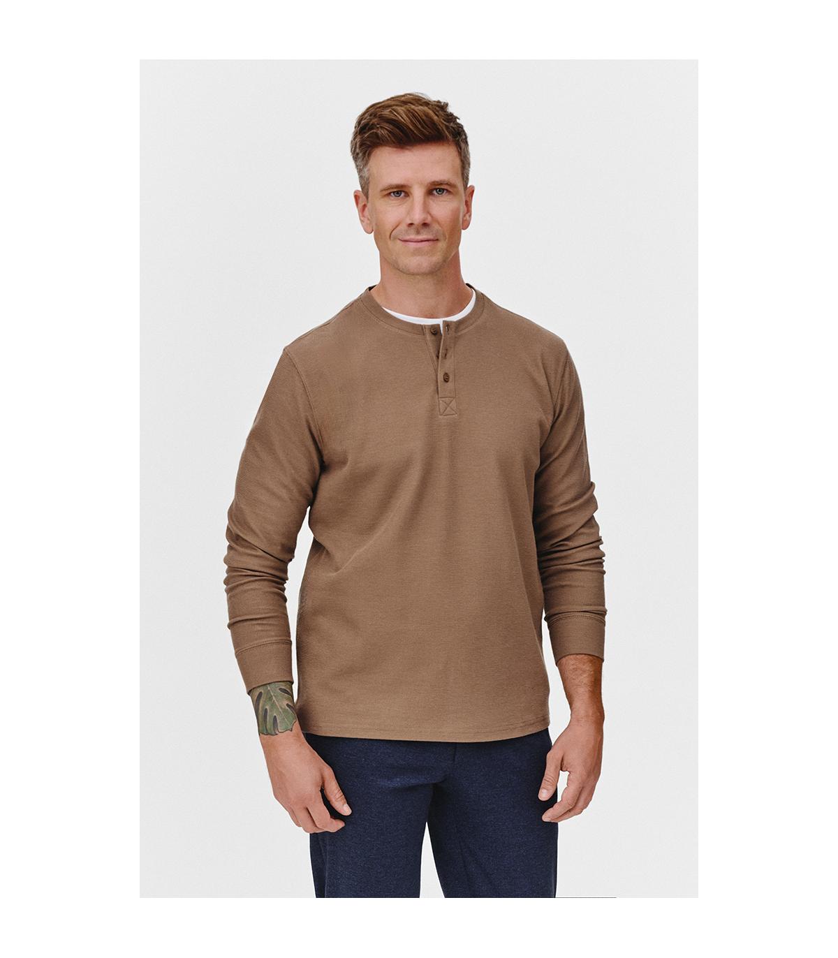 CIEMNOBEŻOWY LONGSLEEVE MĘSKI RISKO