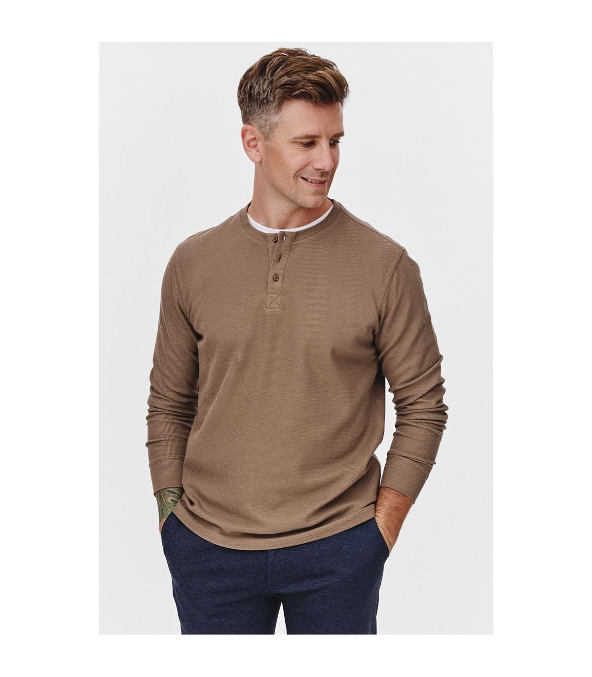 CIEMNOBEŻOWY LONGSLEEVE MĘSKI RISKO